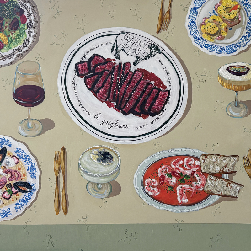 For Mėsos Meniu / Akrilas - drobė, 100 x 200, 2026
