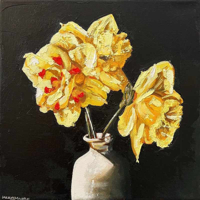 Geltoni narcizai / Aliejus - drobė, 30 x 30, 2024